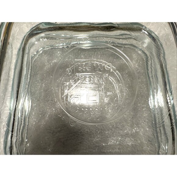 Set Lot of 5 Pyrex Clear Blue Tint Baking Dishes 3 Different Sizes Made In USA - Picture 9 of 10